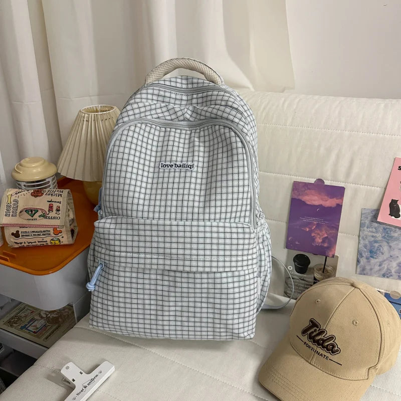 Nixie Plaid Backpack for Women – School & College Bag