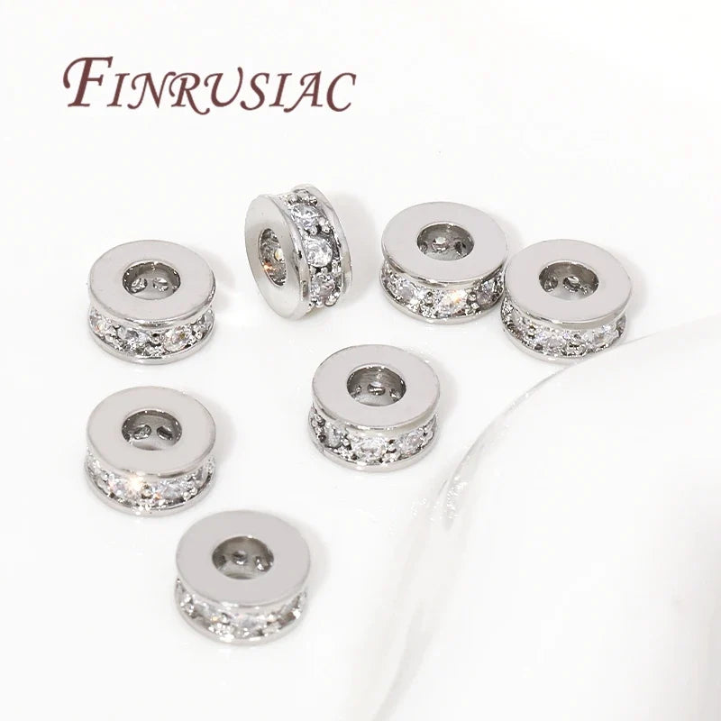 18K Gold Plated Zircon Round Spacer Beads | DIY Jewelry Making