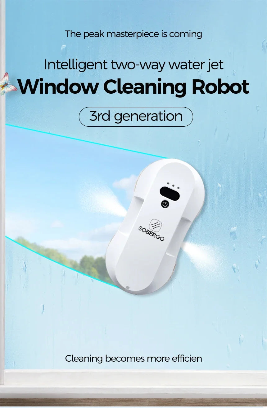 Robotic Window Cleaner with Water Spray | Auto Smart Robot