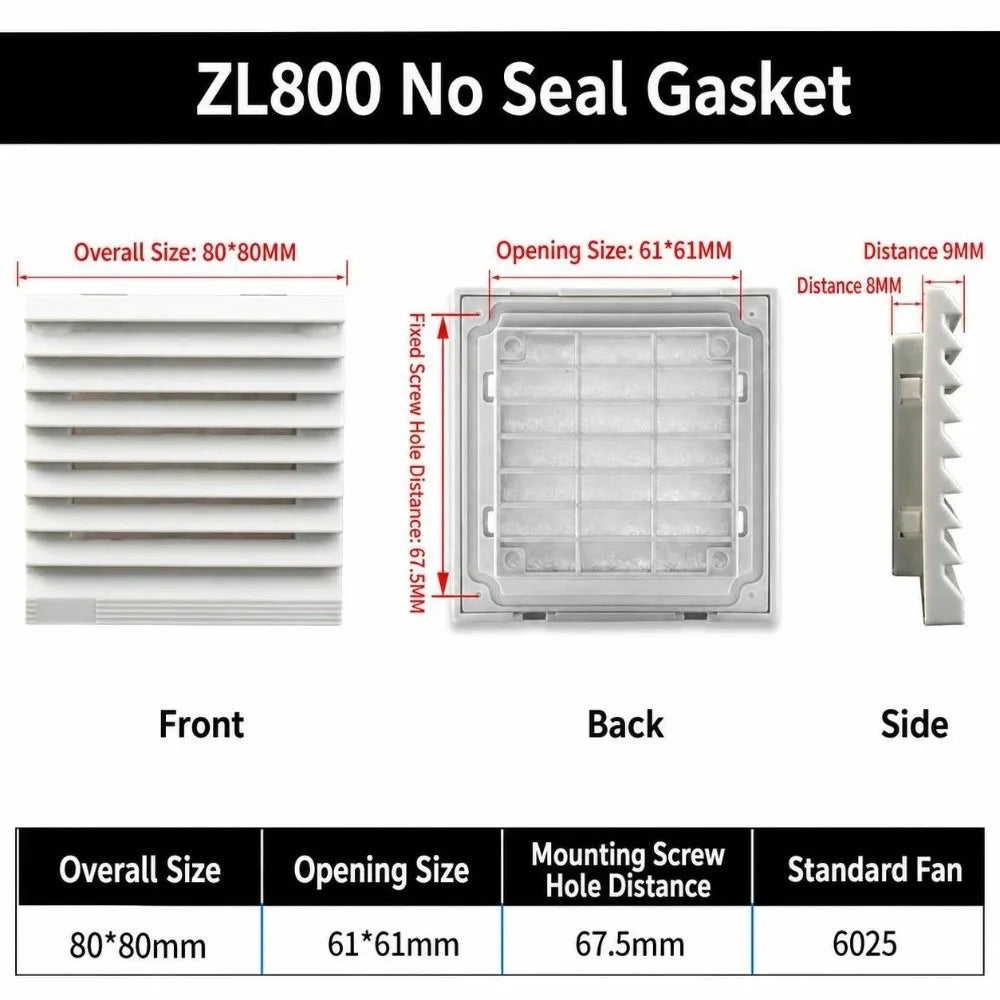 ABS Vent Grille Dustproof Waterproof Louver Fan Cover