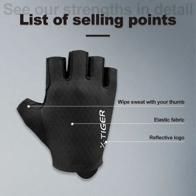 X-TIGER Half Finger Cycling Gloves | Unisex MTB Bike Gloves