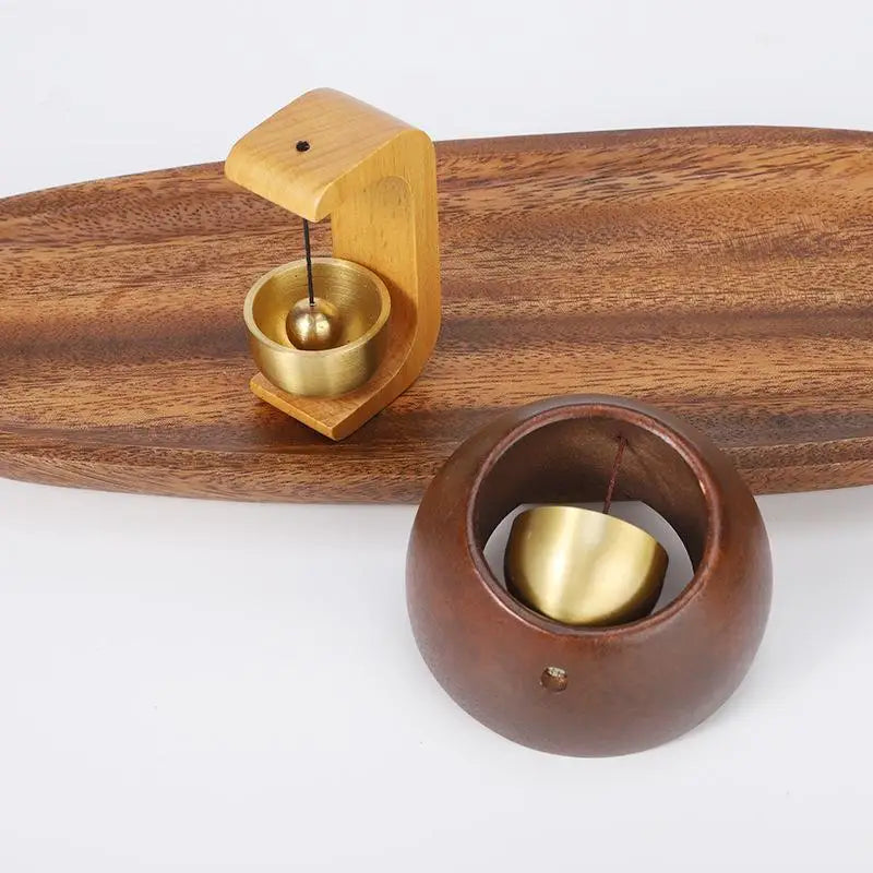 Black Walnut Wood Magnetic Entry Door Bell Hanging Chime