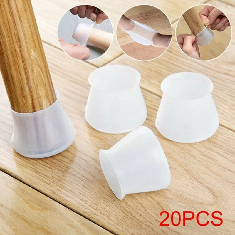20pcs Silicone Chair Leg Floor Protectors | Table Feet Pad Covers