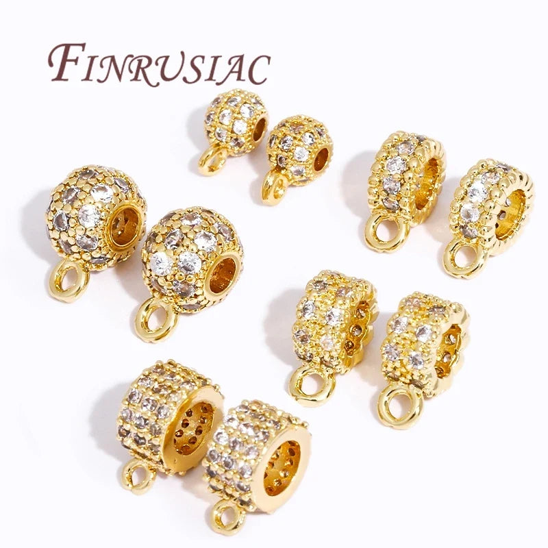 18K Gold Plated Zircon Pendant Bail Closed Ring – DIY Findings