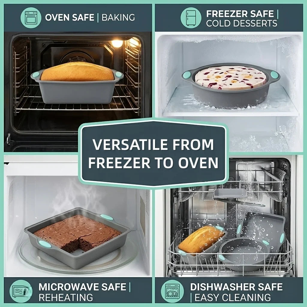5-Piece Silicone Bakeware Set – Non-Stick Cake & Bread Molds
