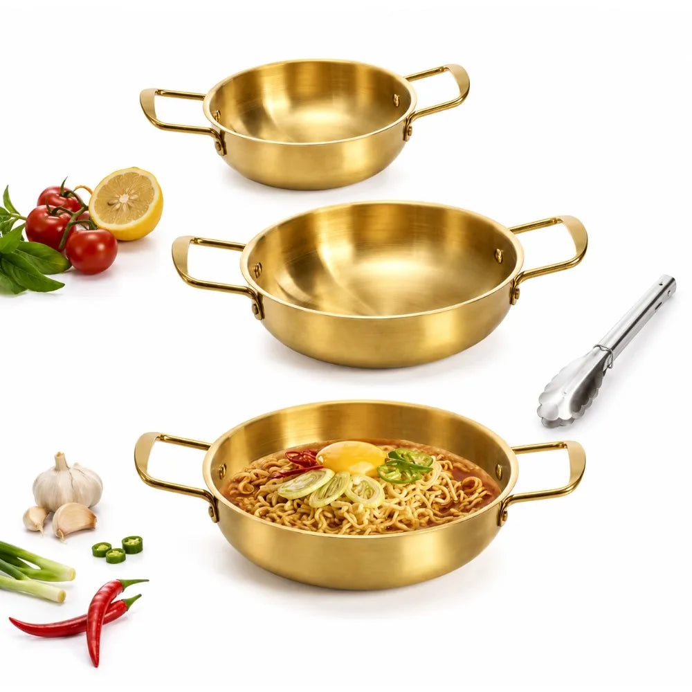 4-Piece Stainless Steel Noodle Soup Pot & Tong Set