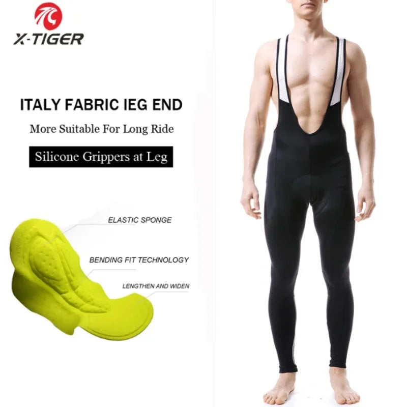 X-TIGER Men's Thermal Winter Cycling Bib Pants – 5D Gel