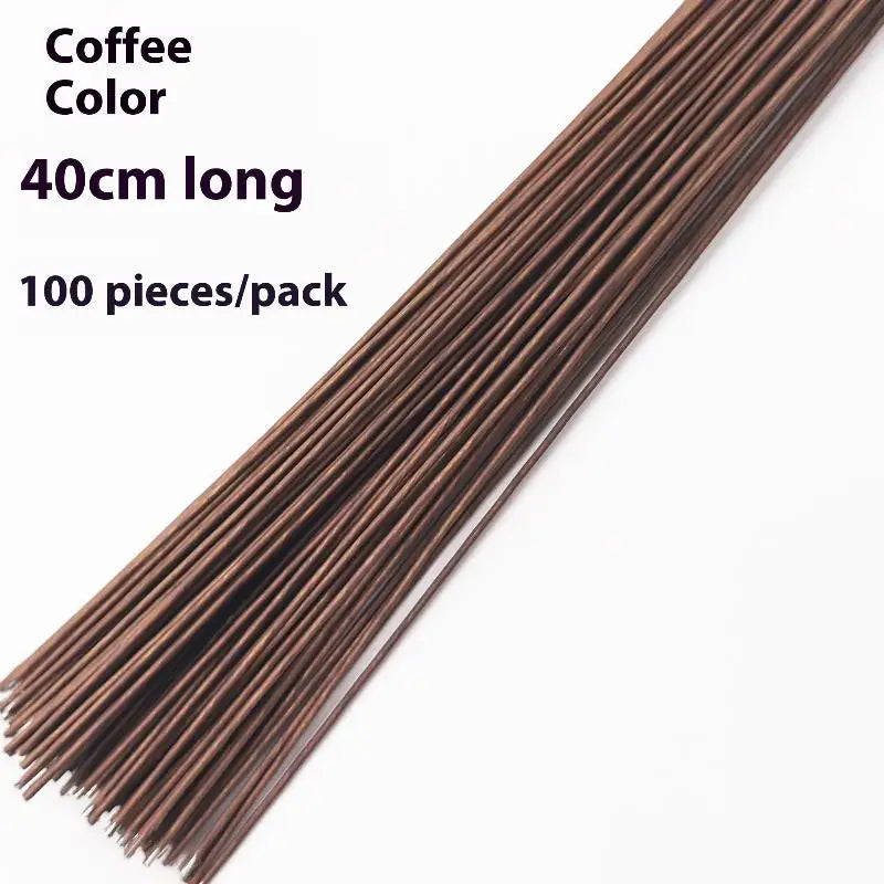 100Pcs 40cm Artificial Floral Wire Stems for DIY Wedding Decor