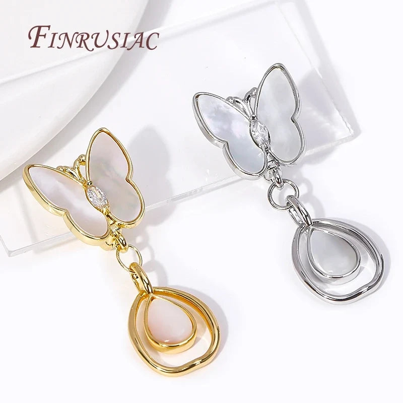 18K Gold Plated Zircon Butterfly Ear Wire Clasps – DIY Earrings