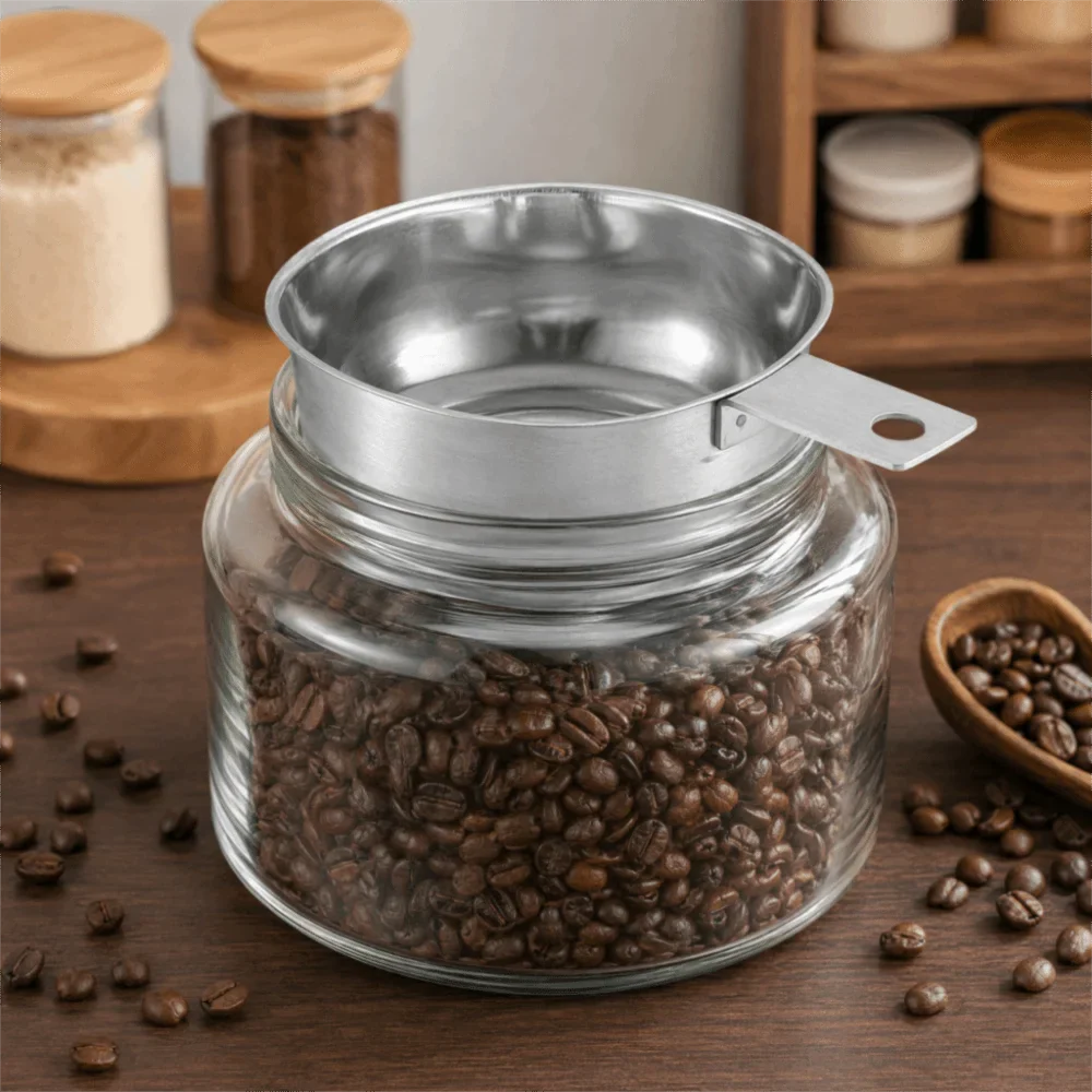 Stainless Steel Wide Mouth Canning Funnel with Handle