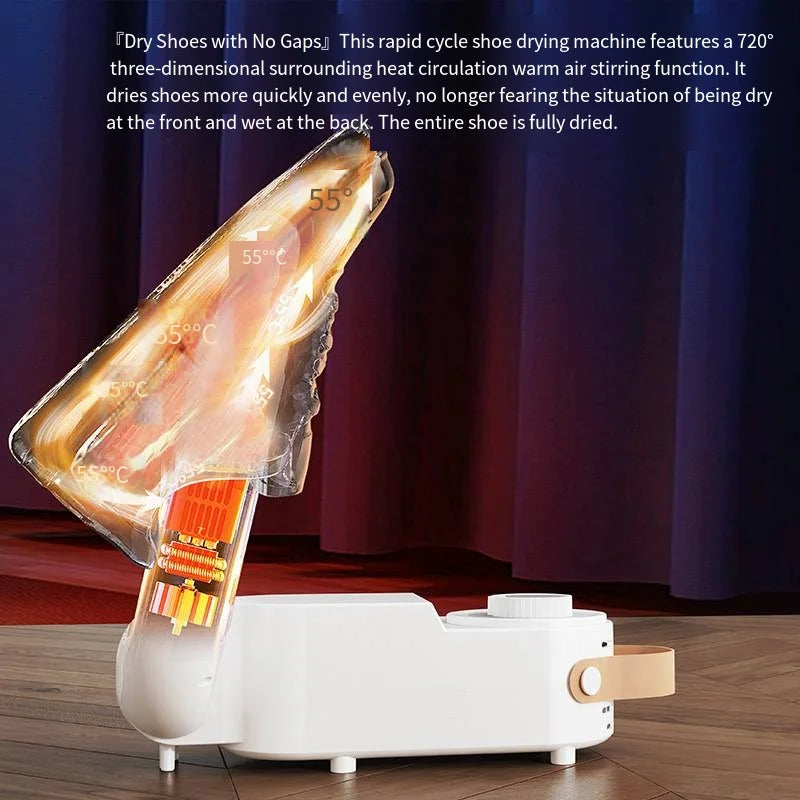 DUTRIEUX Foldable Shoe Dryer & Deodorizer with Smart Timer