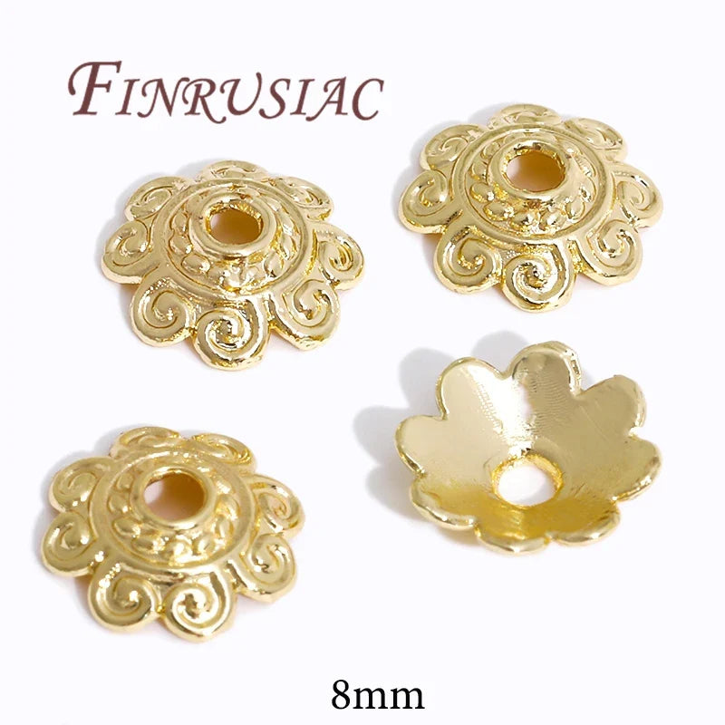 18K/14K Gold Plated Flower Bead Caps – DIY Jewelry Spacers