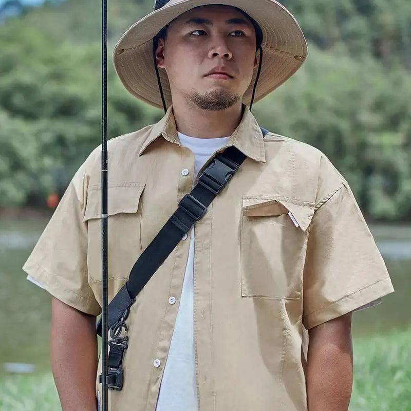 Wearable Fishing Rod Holder Clips with Adjustable Strap