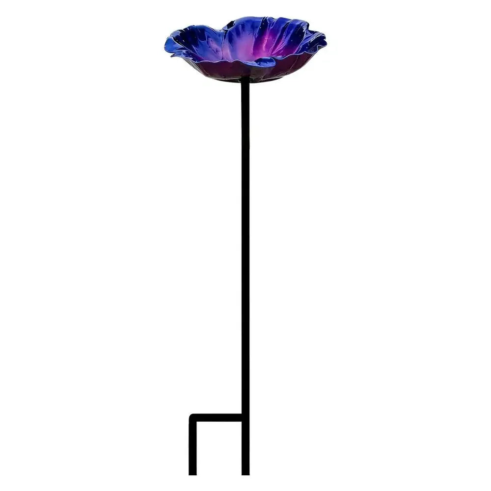 Pedestal Bird Bath Reflective Petal Design 65cm – Weather Resistant