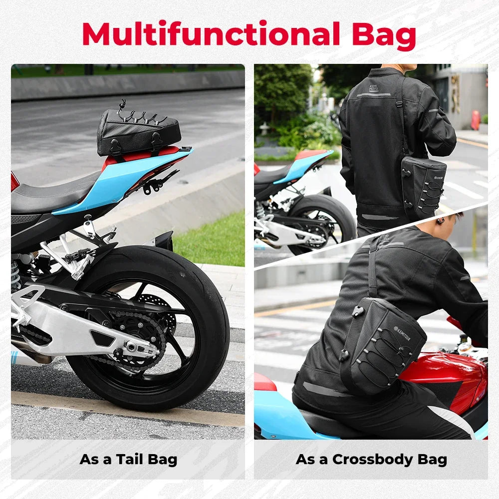 KEMITOUR Waterproof Motorcycle Tail Bag | PVC Rear Seat Bag