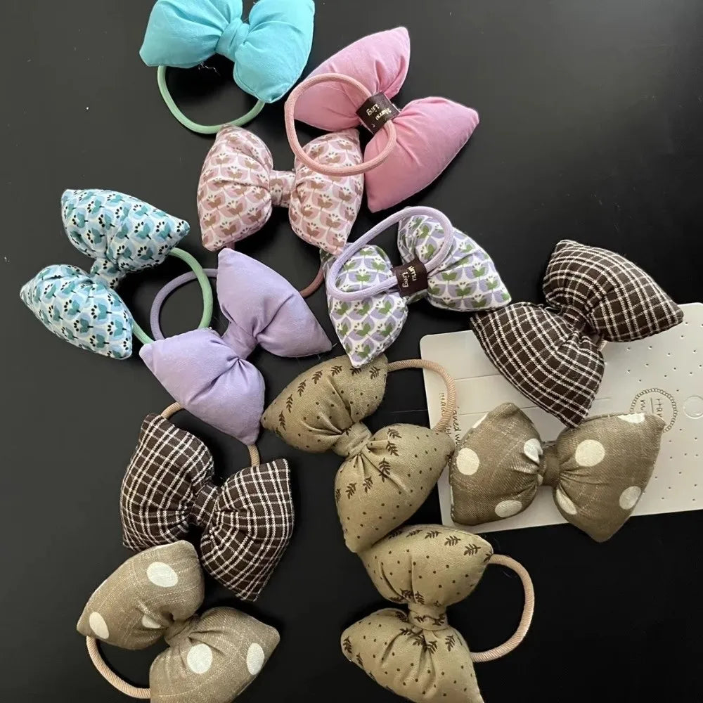 Floral Cotton Elastic Hair Bands for Toddlers – Baby Ponytail Ties