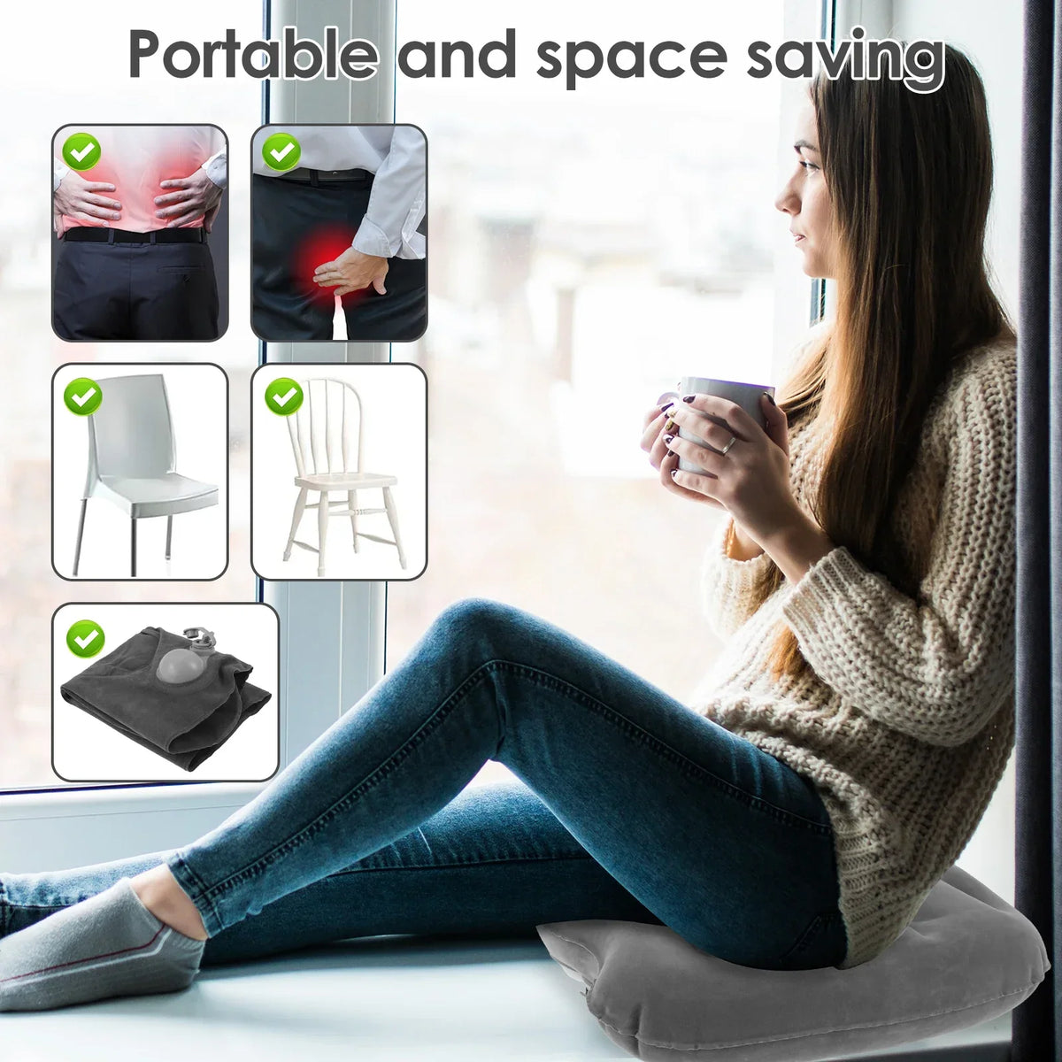 Inflatable Donut Seat Cushion – PVC Support for Office & Car