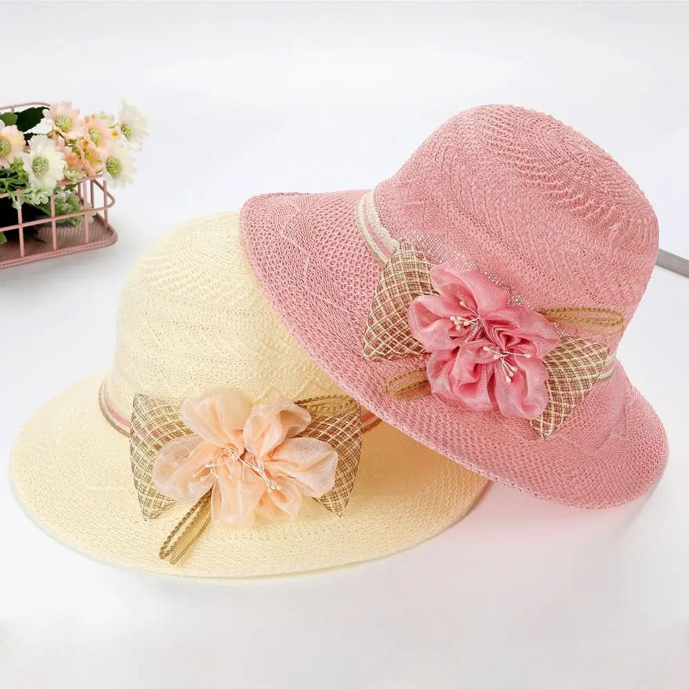 Women's Wide Brim Foldable Straw Sun Hat – Floral Beach