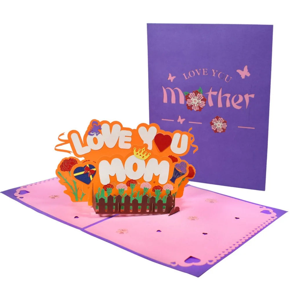 3D Pop-Up Mother's Day Card – Floral Writable Greeting Card