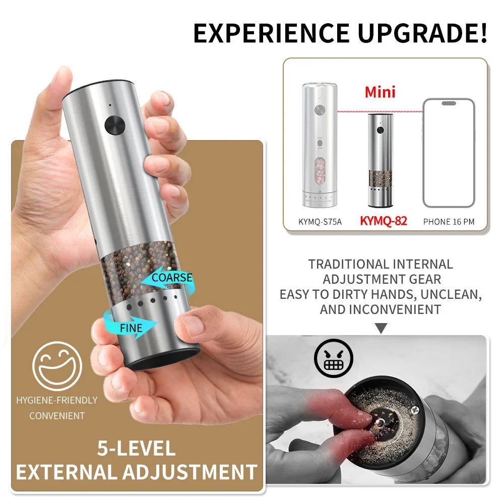 CLITON USB Rechargeable Electric Pepper & Salt Grinder Mill