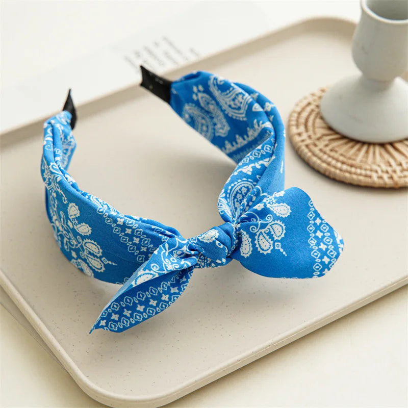 Paisley Knotted Turban Headband – Boho Hair Wrap for Women