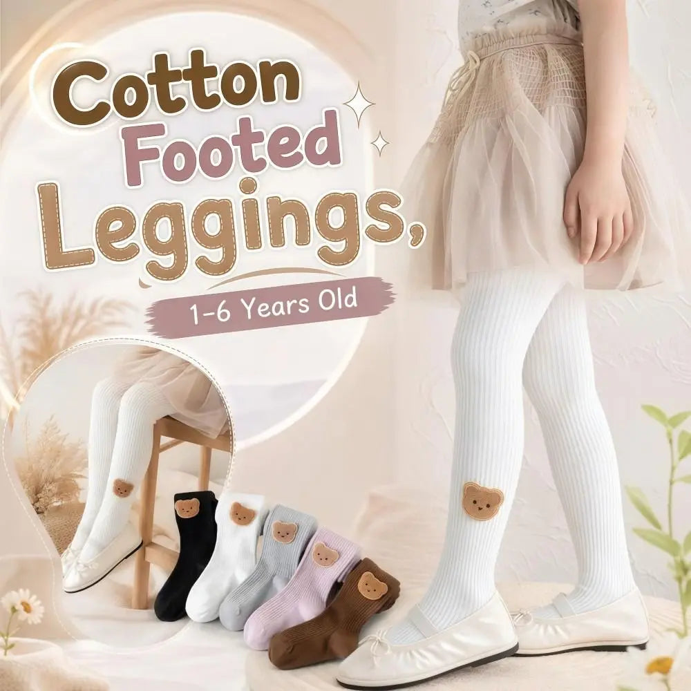 Soft Cotton Baby Girls Footed Leggings | Toddler Tights 0–6 Yrs