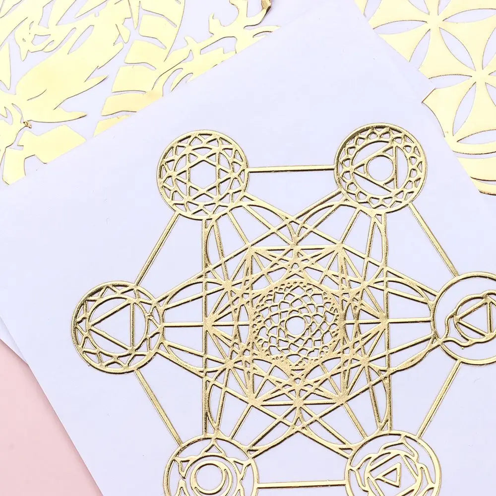 Metal Copper Sacred Geometry Stickers – 9 Styles for Jewelry Crafts