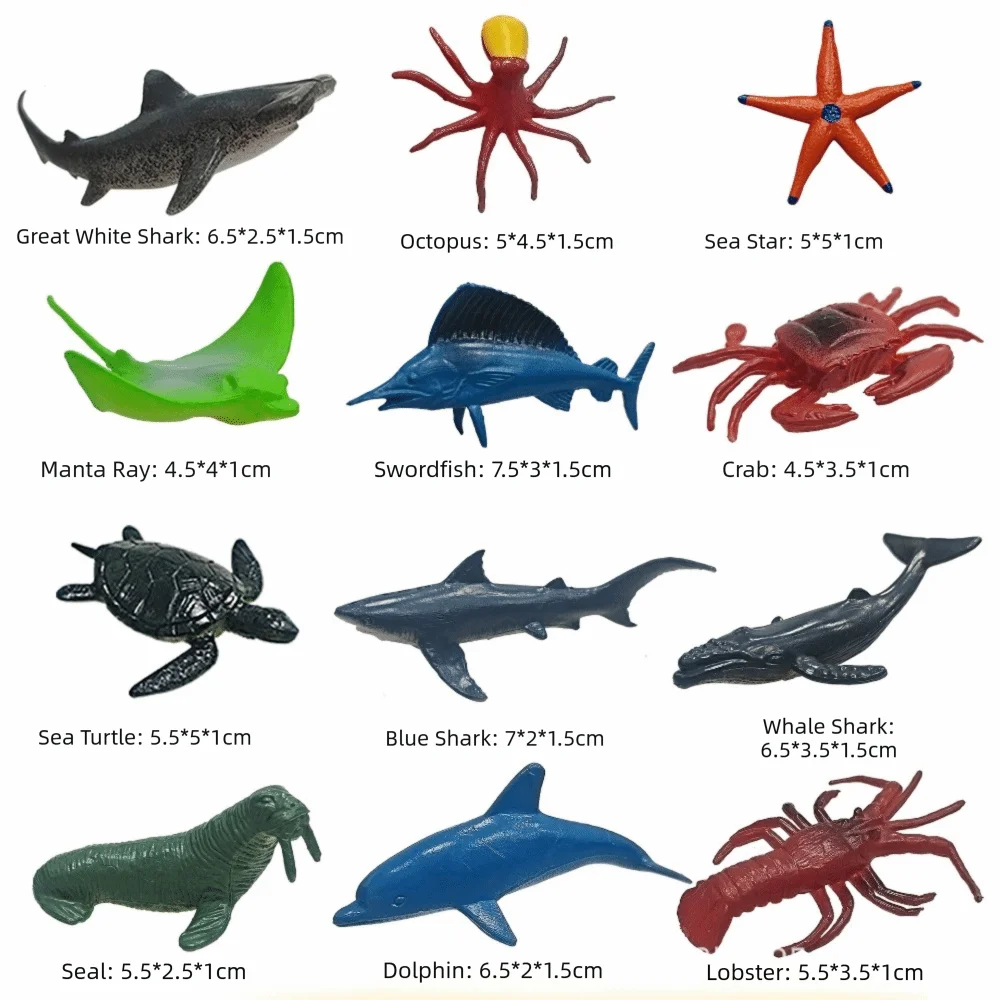 Realistic Sea Life Model Set – Multicolor Marine Animal Figures