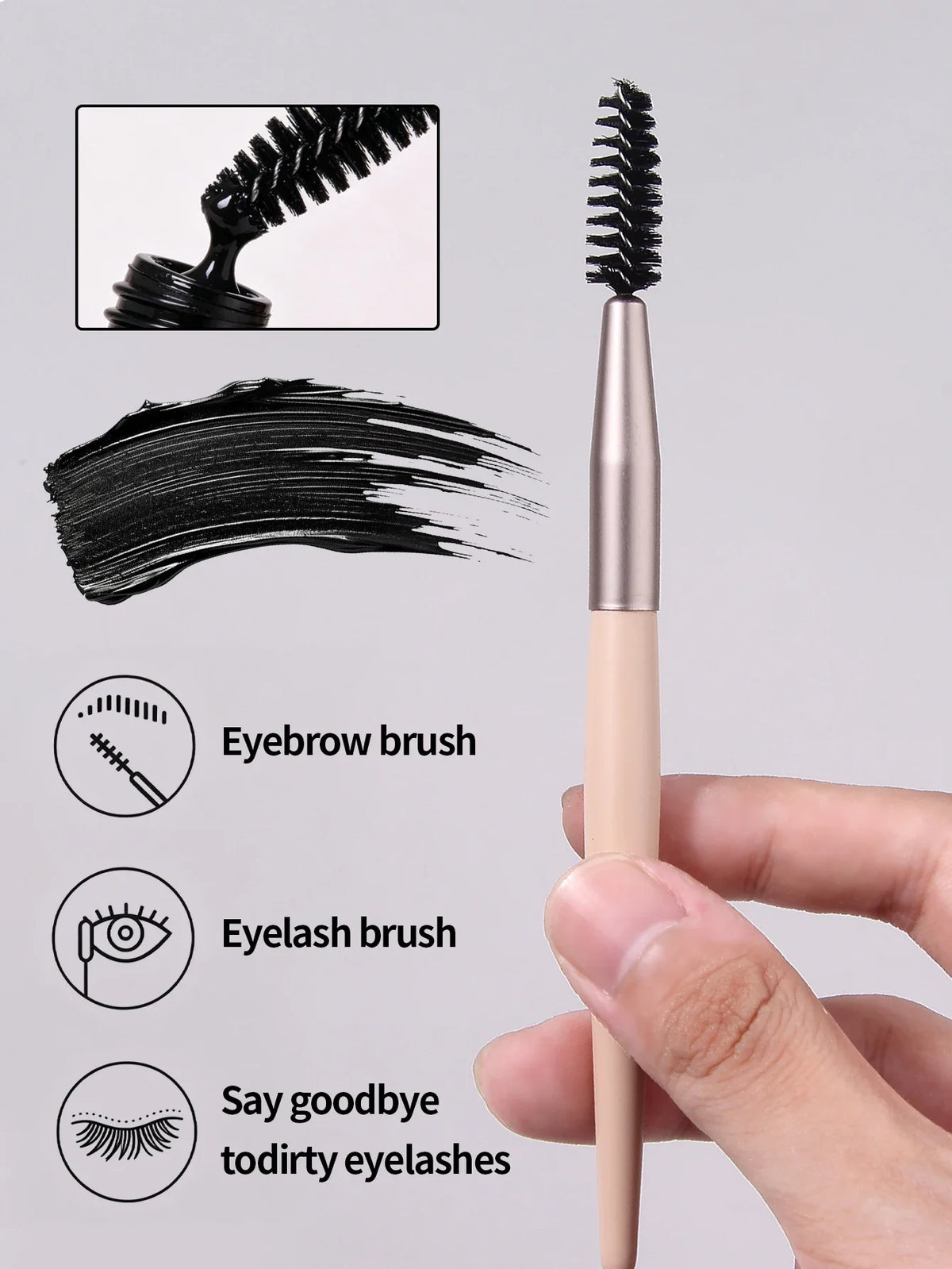 2-Piece Eyelash Brush Set – Mascara Wands & Lash Comb