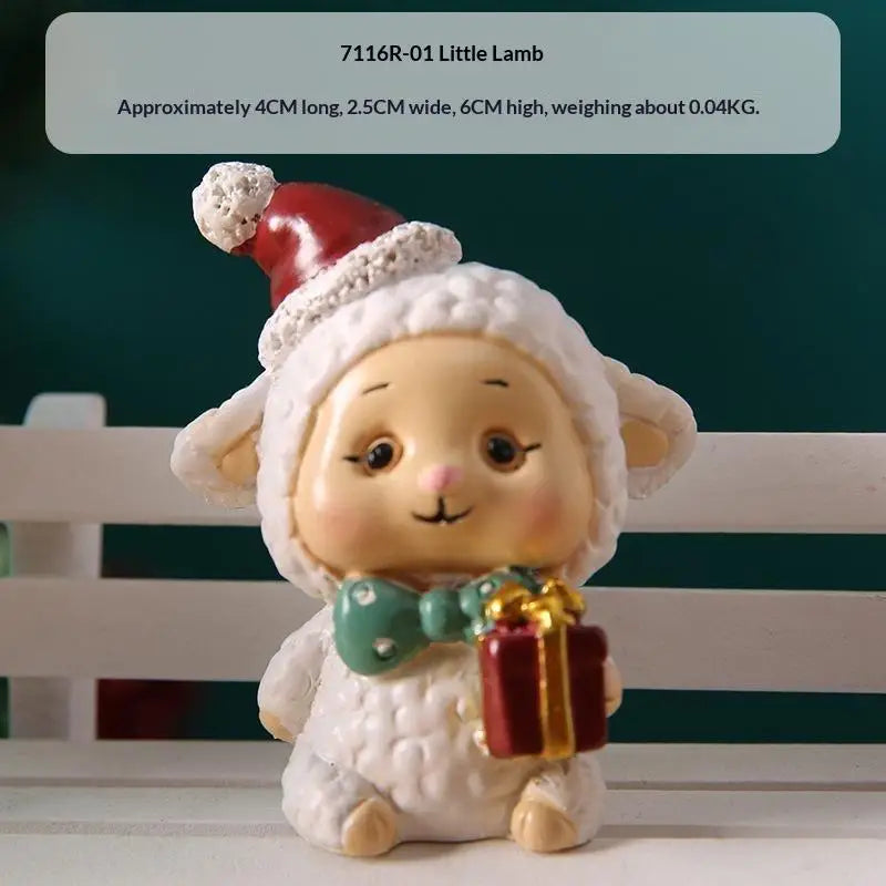 Mini Resin Christmas Animal Ornament | Cute Xmas Tree Pendant