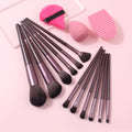 15-Piece Professional Makeup Brush Set with Puff & Cleaning Pad