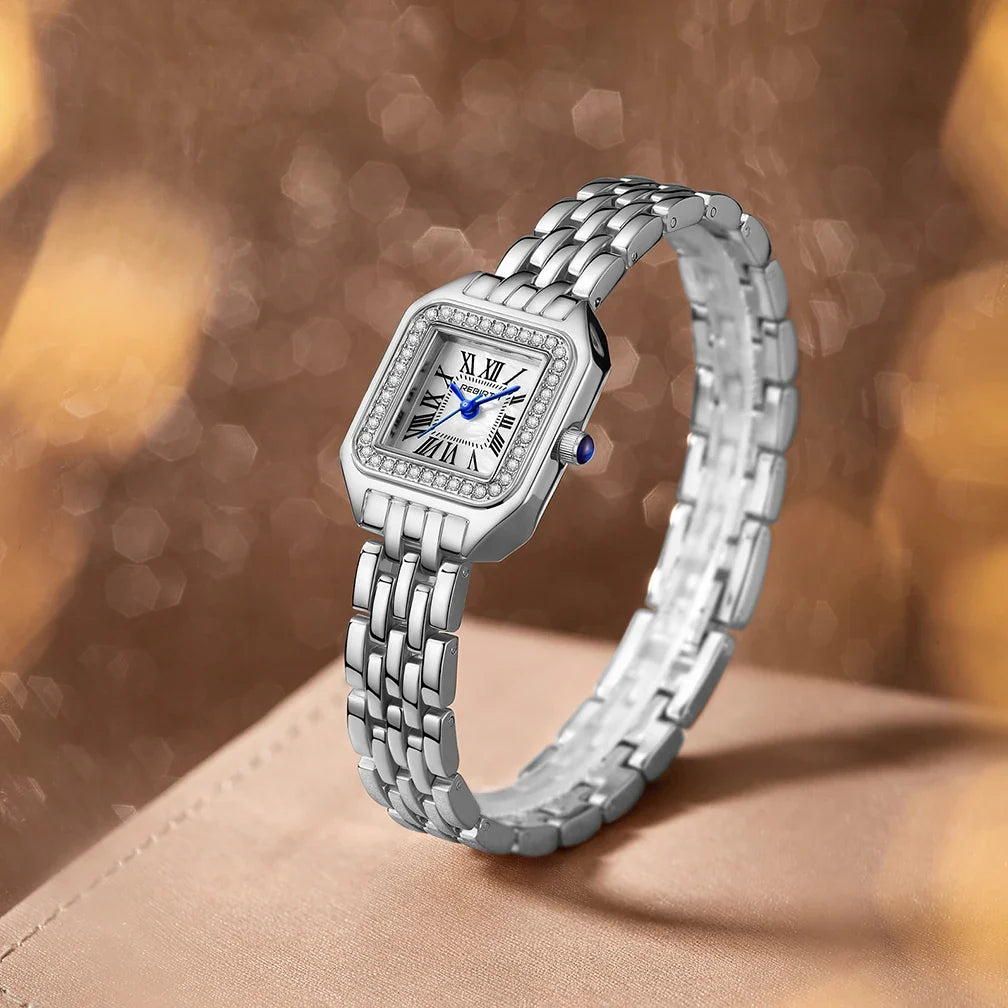 REBIRTH Women's Square Roman Numeral Quartz Watch | Elegant