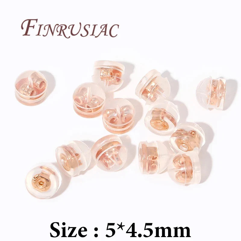 18K Gold Plated Silicone Earring Backs for Studs | 10/30/50 Pcs