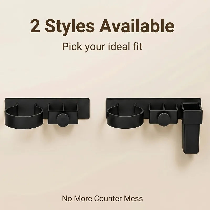 Wall Mount Hair Dryer Holder & Styling Tools Organizer Rack