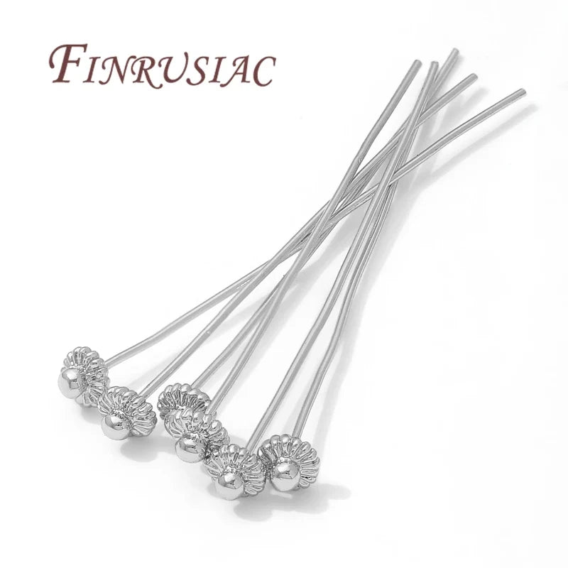 18K Gold-Plated Brass Flower Pins – DIY Earring Findings 10/20pc