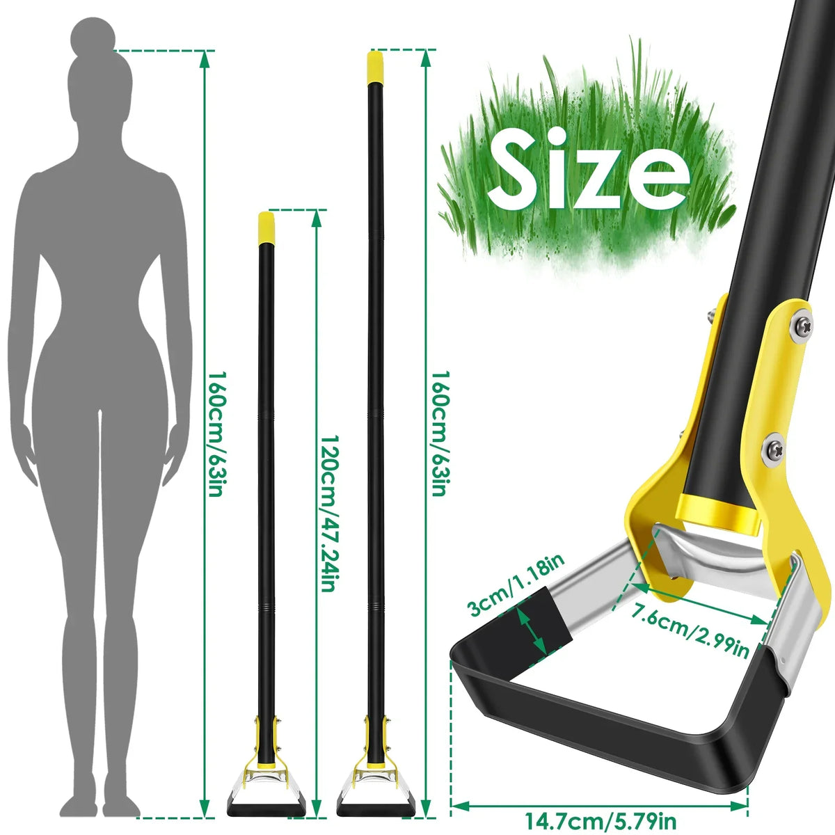 Stainless Steel Stirrup Loop Garden Hoe – Long Handle