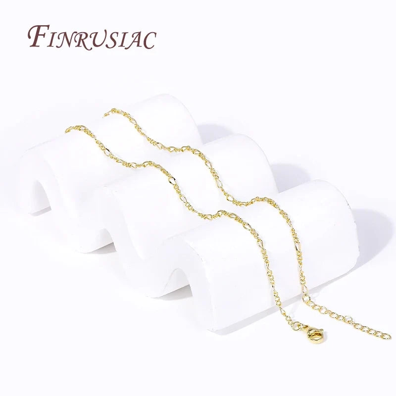 18K Gold Plated Brass 2.5mm Thin Chain Necklace – DIY Jewelry