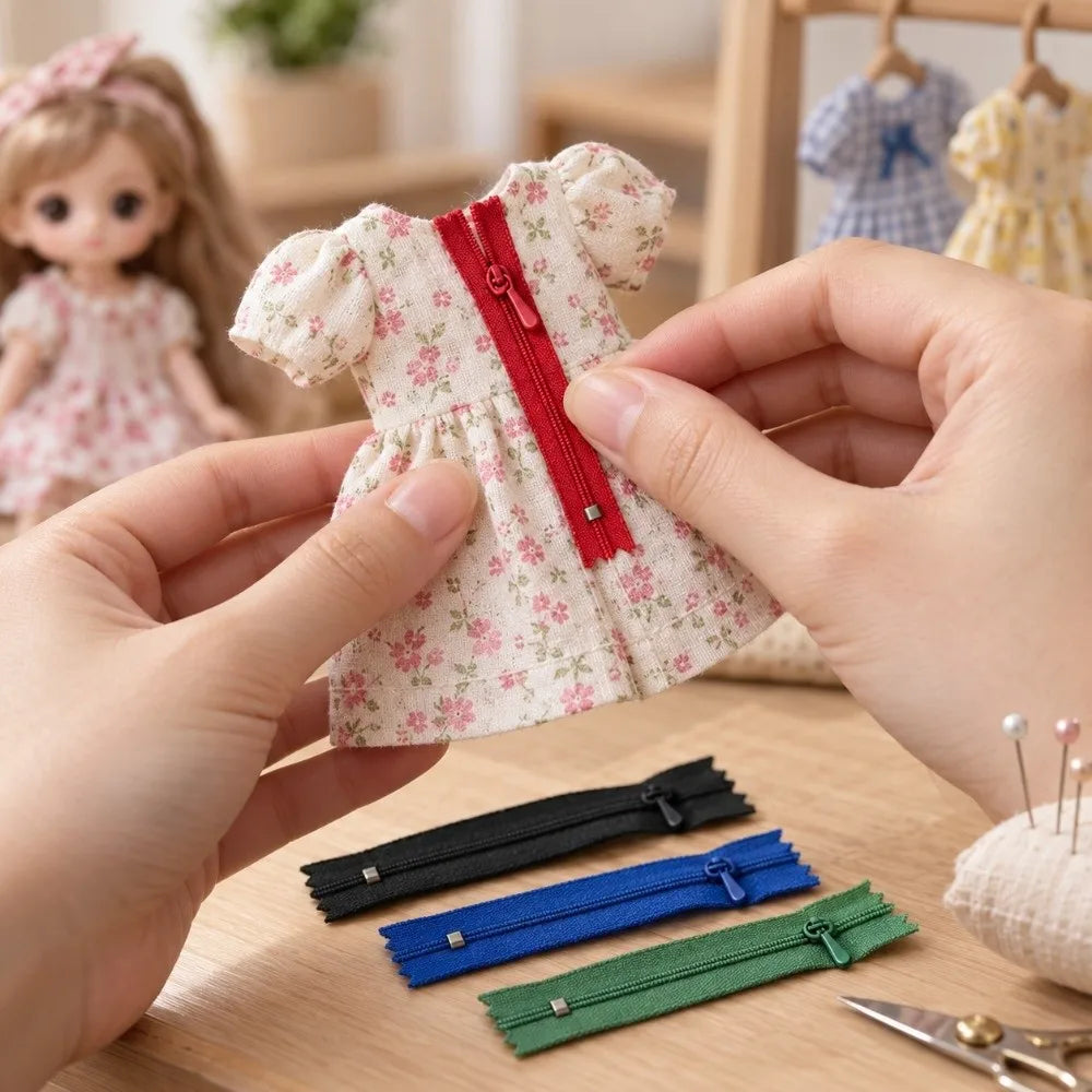 5-Pack 7cm Mini Zippers – Multicolor DIY Sewing & Doll Crafts