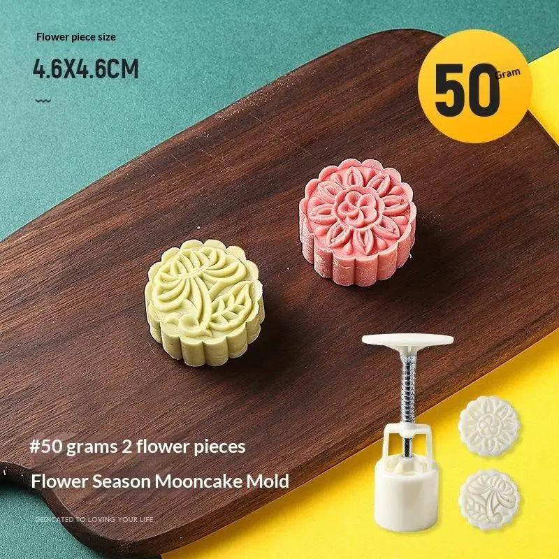 DIY Mooncake Mold Hand Press Pastry Embossing Tool Set