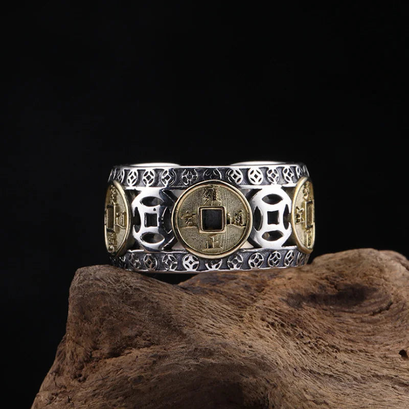 Vintage Punk Adjustable Ring – Eagle Tiger Snake Charm