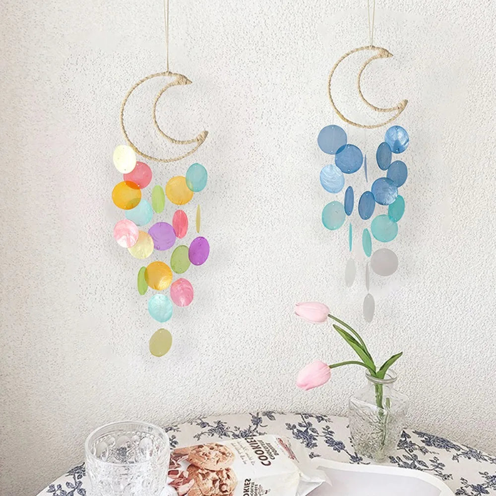 Shell Moon Wind Chimes – Natural Shell Dream Catcher Décor
