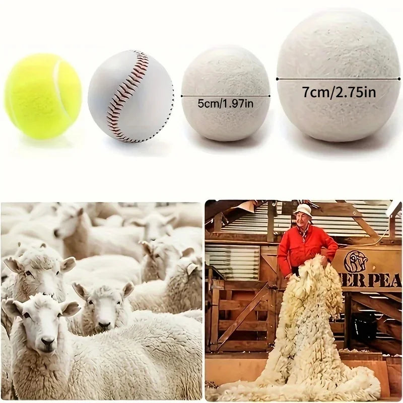 Reusable Wool Dryer Balls 3/6 Pack – Natural Fabric Softener