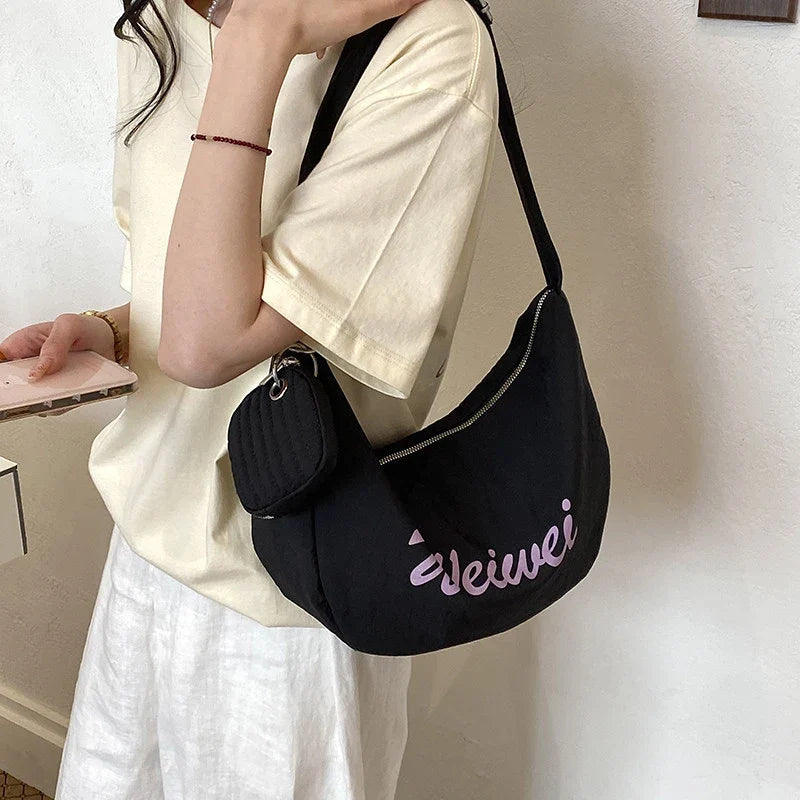 Korean Minimalist Large Capacity Nylon Tote Shoulder Bag