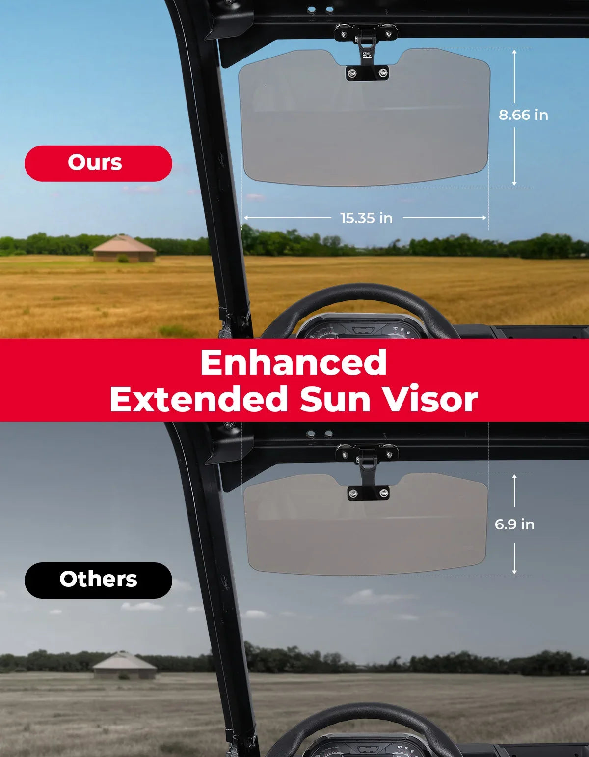 UTV Magnetic Sun Visor Polarized – Polaris, Can-Am & Golf Cart