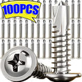 100PCS M4.2 Self-Tapping Screws 410 Stainless Steel Truss Head