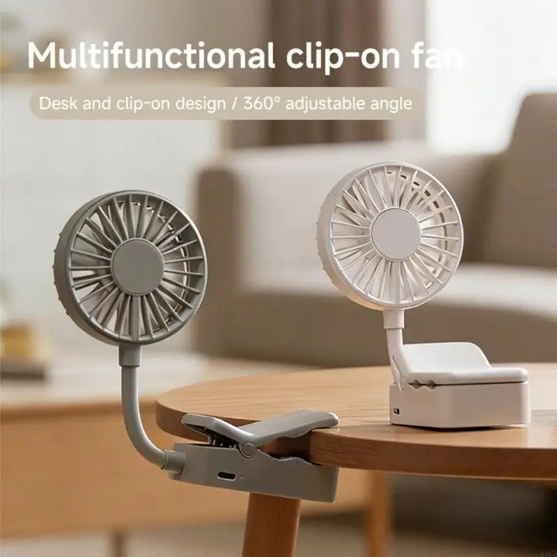 Portable USB Clip Fan | 3 Speeds & 1200mAh Battery