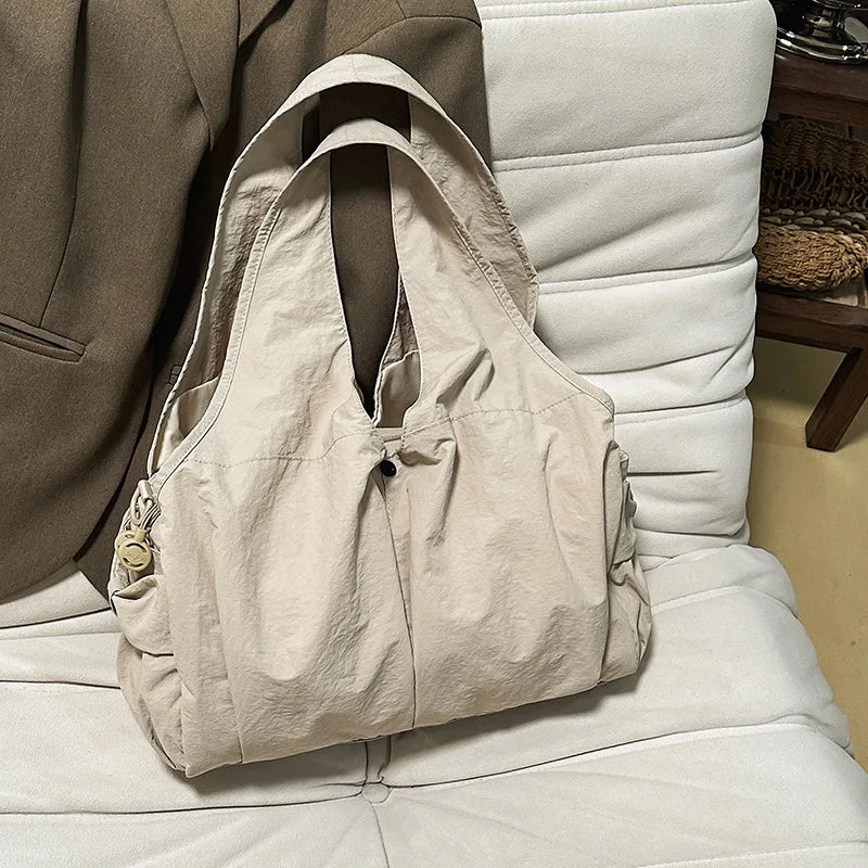 Japanese Minimalist Large-Capacity Shoulder Bag – Multi-Pocket