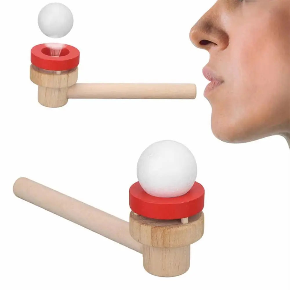 Wooden Hanging Ball Blower – Kids' Breathing STEM Toy