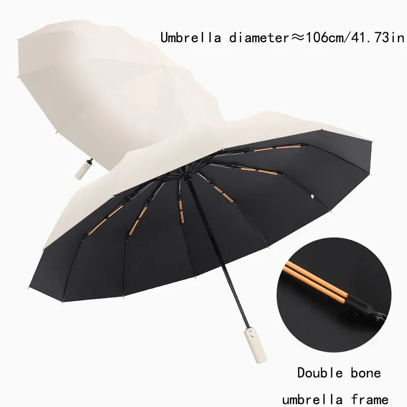 24-Bone Windproof UV Folding Umbrella – Auto Open & Close