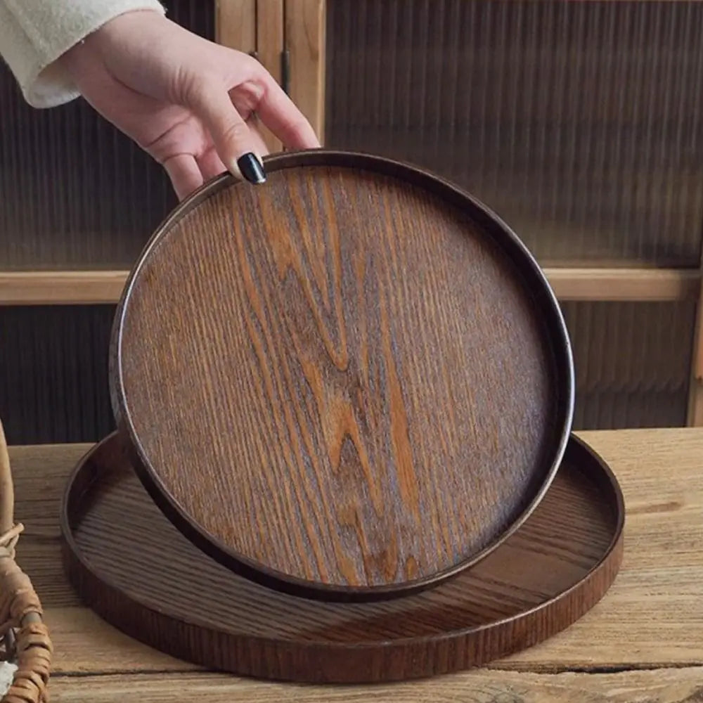 Vintage Round Wooden Serving Tray – 5 Sizes | Home Décor